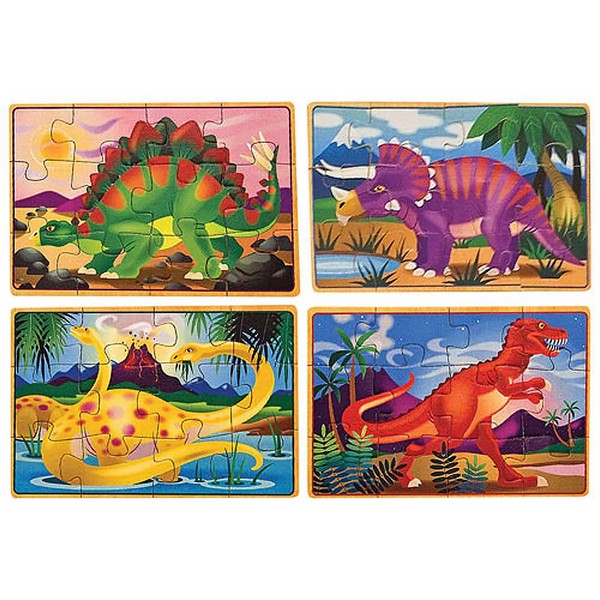 Продукт Melissa and Doug 4 в 1 Динозаври - Дървен пъзел  - 0 - BG Hlapeta
